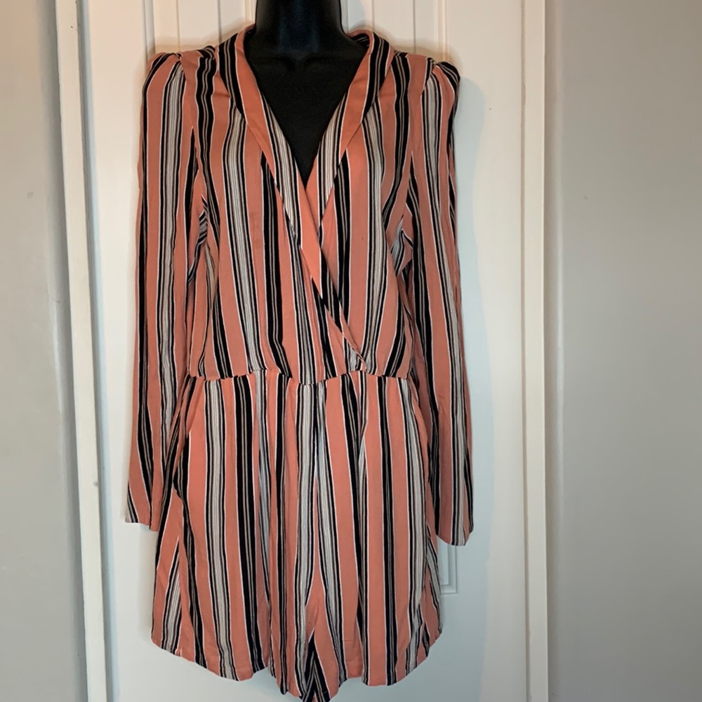GUC-Leith shorts striped long sleeve romper